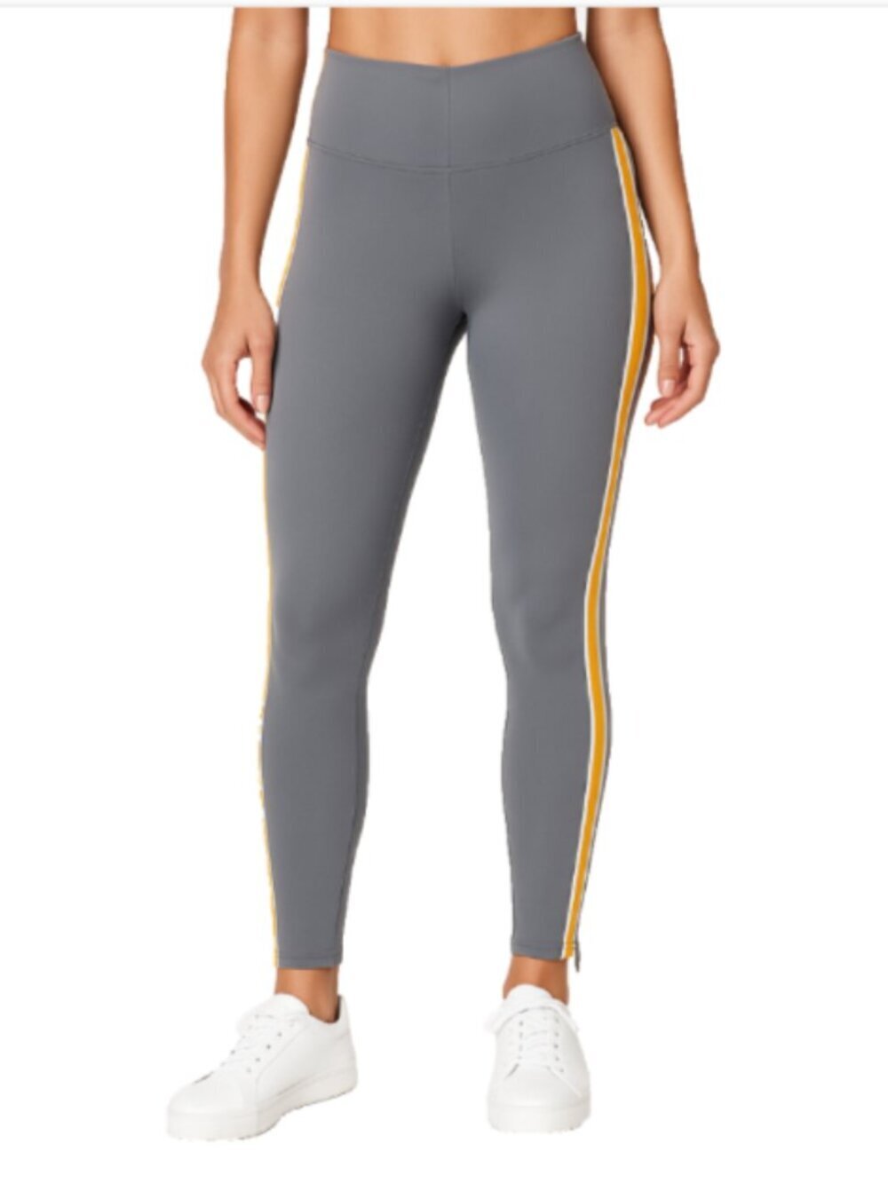 NEW Fabletics X-Small Twisted Stripe Motion365+ Pull-on Pant Short Gray Orange